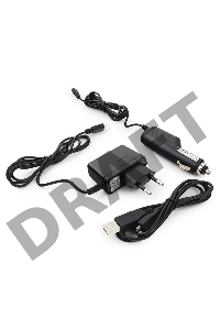 Набор зарядных устройств с Micro-USB разъемом Gembird MP3A-CAR-KIT1 110/220V-5V и 12VDC-5V, черный