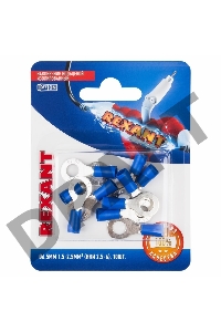 Наконечник кольцевой REXANT изолированный, ø6.5мм, 1.5-2.5мм², НКи 2.5-6 / НКи2-6 / RV2-6, синий, в упак. 10 шт.