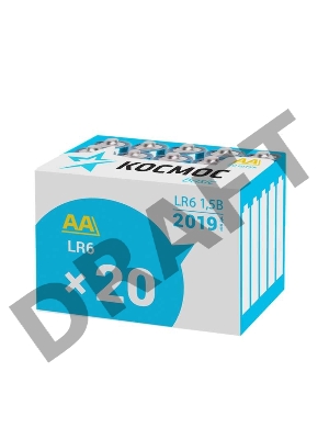 Элемент питания алкалиновый LR LR6 (уп.20шт) Космос KOCLR620BOX