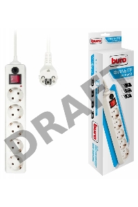 Сетевой фильтр Buro 500SH-5-W 5м (5 розеток) белый (коробка)