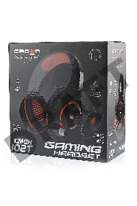 Наушники CROWN CMGH-102T Black&orange (Подключение USB, встроенная аудио карта, Частотныи? диапазон: 20Гц-20,000 Гц ,Кабель 2.1м,Размер D 250мм)