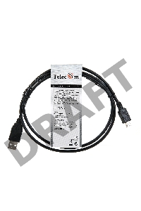 Кабель USB 2.0 A-->mini-B 5P (1м) черный TELECOM/VCOM <TC6911BK-1.0M>