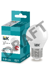 Лампа светодиодная ECO G45 5Вт шар 4000К белый E27 450лм 230-240В ИЭК LLE-G45-5-230-40-E27
