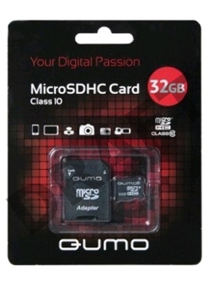 Флэш карта MicroSDHC 32Gb QUMO QM32MICSDHC10 {MicroSDHC Class 10, SD adapter}