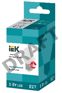 Лампа светодиодная ECO G45 5Вт шар 4000К белый E27 450лм 230-240В ИЭК LLE-G45-5-230-40-E27