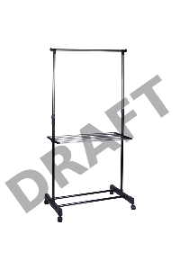 Вешалка напольная на колёсах (с полкой) Рыжий кот CR460, размер: 80*42*95-168см