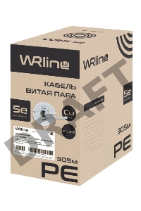 Кабель информационный WRline WR-FTP-4P-C5E-PE-BK кат.5E F/UTP 4X2X24AWG PE внешний 305м черный