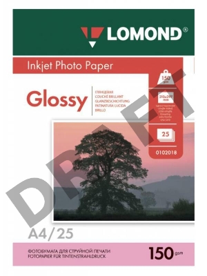 Фотобумага Lomond 0102043 A4/150г/м2/25л./белый глянцевое для струйной печати