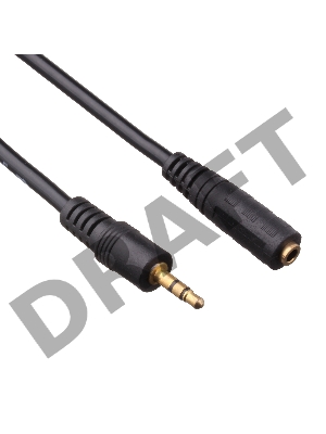 Удлинитель звуковой (3.5mm Jack M - 3.5mm Jack F) 2.0м Exegate, позолоченные разъемы