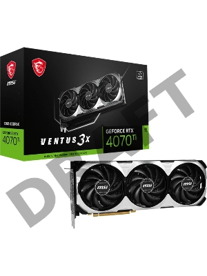 Видеокарта MSI PCI-E 4.0 RTX 4070 Ti VENTUS 3X 12G NVIDIA GeForce RTX 4070TI 12288Mb 192 GDDR6X 2610/21000 HDMIx1 DPx3 HDCP Ret