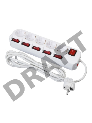 Сетевой фильтр Buro 500SH-3-SW-W 3м (5 розеток) белый (коробка)