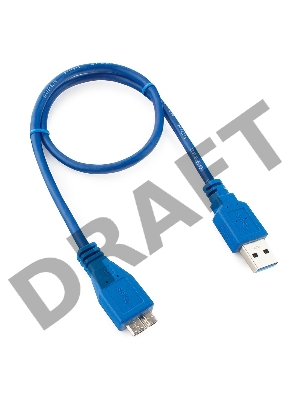 Кабель Gembird/Cablexpert CCP-mUSB3-AMBM-0.5M Кабель USB 3.0 Pro , AM/microBM 9P, 0.5м, экран, синий