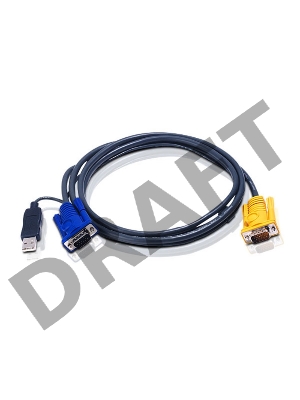 Переключатель ATEN 2L-5202UP Шнур, монитор+клавиатура+мышь Intelligent CABLE HD15M/USBAM 1.8M