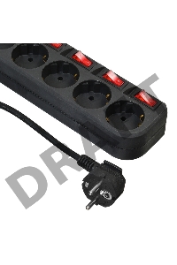 Сетевой фильтр Buro 500SH-5-SW-B 5м (5 розеток) черный (коробка)