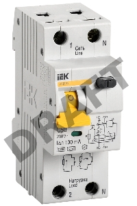 Автоматический Выключатель Дифф. тока Iek MAD22-5-050-C-100 АВДТ 32 C50 100мА