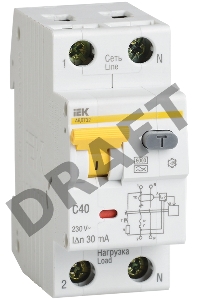 Автоматический Выключатель Дифф. тока Iek MAD22-5-050-C-100 АВДТ 32 C50 100мА