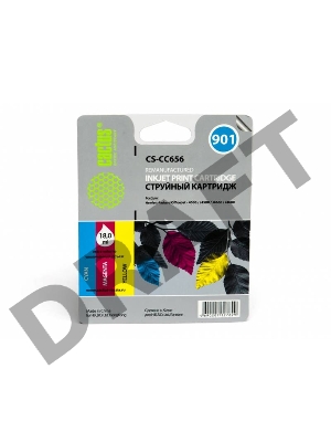 Картридж струйный Cactus CS-CC656 многоцветный для №901 for HP OfficeJet-4500/J4580/J4660/J4680 (18m