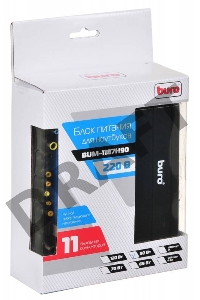Блок питания Buro BUM-1187H90 ручной 90W 12V-24V 11-connectors от бытовой электросети LED индикатор