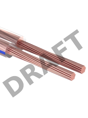 Кабель акустический REXANT 2х0,25 мм², прозрачный BLUELINE, бухта 100 м