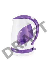 Чайник электрический BBK EK1700P 2200Вт, 1,7литра, пластик, дисковый нагр. элемент, LED подсветка, белый/фиолетовый