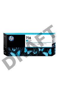Картридж HP F9K17A (HP 728) для DesignJet T730, T830. Голубой. 300 мл.