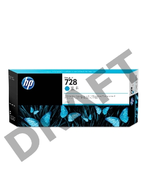 Картридж HP F9K17A (HP 728) для DesignJet T730, T830. Голубой. 300 мл.