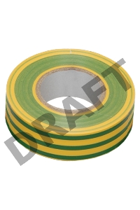 Изолента Iek UIZ-13-10-K52 0,13х15 мм желто-зеленая 20 метров ИЭК