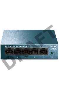 Коммутатор TP-Link 5 ports Giga Unmanagement switch, 5 10/100/1000Mbps RJ-45 ports, metal shell, desktop and wall mountable, plug and play, support 802.1p QoS, power saving