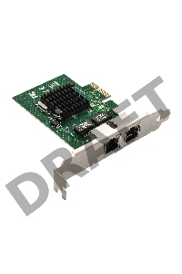 Сетевой адаптер ExeGate EXE-BCM5720 (PCI-E x1 v2.0, порты 2xRJ45, 10/100/1000Mbps, Gigabit Chipset Broadcom BCM5720)