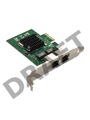 Сетевой адаптер ExeGate EXE-BCM5720 (PCI-E x1 v2.0, порты 2xRJ45, 10/100/1000Mbps, Gigabit Chipset Broadcom BCM5720)