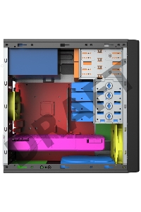 Корпус Foxline FL-733R-FZ450R-U32C-PH mATX case, black, w/PSU 450W 12cm, w/2xUSB2.0, w/2xUSB3.0, w/1xType-C (USB2.0), w/2xcombo audio, w/pwr cord, w/o FAN