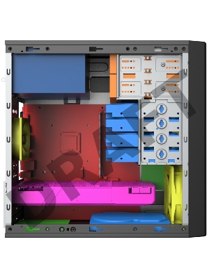 Корпус Foxline FL-733R-FZ450R-U32C-PH mATX case, black, w/PSU 450W 12cm, w/2xUSB2.0, w/2xUSB3.0, w/1xType-C (USB2.0), w/2xcombo audio, w/pwr cord, w/o FAN