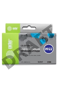 Картридж струйный Cactus CS-EPT0922 голубой для Epson Stylus C91/ CX4300/ T26/ T27/ TX106 (6,6ml)