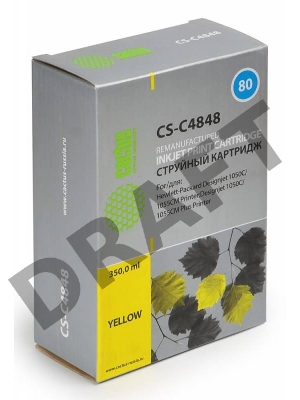 Картридж струйный Cactus CS-C4848 желтый для №80 HP DesignJet 1050C/1055CM/1000