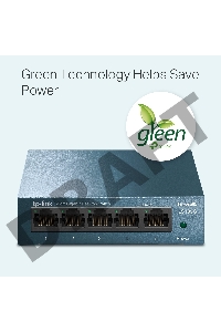 Коммутатор TP-Link 5 ports Giga Unmanagement switch, 5 10/100/1000Mbps RJ-45 ports, metal shell, desktop and wall mountable, plug and play, support 802.1p QoS, power saving