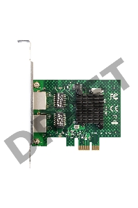 Сетевой адаптер ExeGate EXE-BCM5720 (PCI-E x1 v2.0, порты 2xRJ45, 10/100/1000Mbps, Gigabit Chipset Broadcom BCM5720)