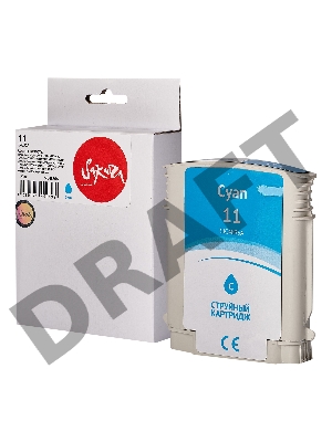 Струйный картридж Sakura C4836A (№11 Cyan) для HP, голубой, 29 мл., 2350 к.