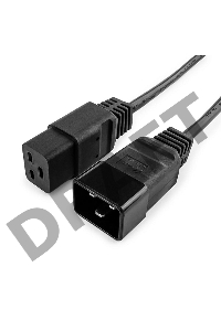 Кабель питания для UPC Gembird/Cablexpert, 1.5м, С19 - C20, 16А, черный, с заземлением(PC-189-C19)