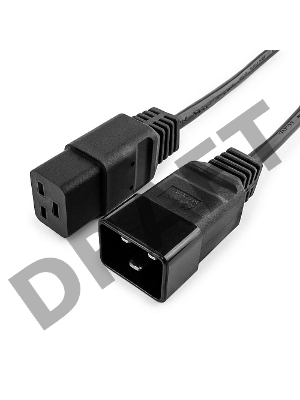 Кабель питания для UPC Gembird/Cablexpert, 1.5м, С19 - C20, 16А, черный, с заземлением(PC-189-C19)