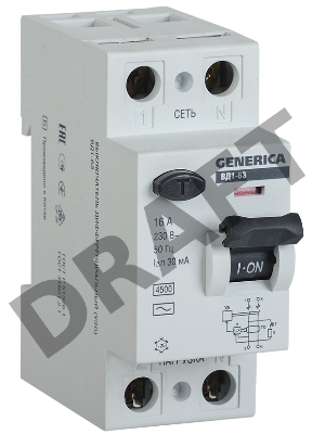 УЗО Iek MDV15-2-016-030 ВД1-63 2Р 16А 30мА GENERICA
