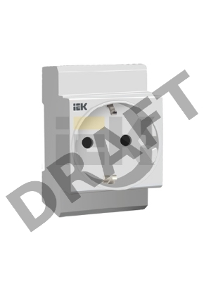 Розетка силовая РАр10-3-ОП с заземл. на DIN-рейку ИЭК MRD10-16