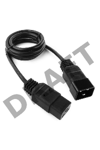 Кабель питания для UPC Gembird/Cablexpert, 1.5м, С19 - C20, 16А, черный, с заземлением(PC-189-C19)
