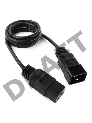 Кабель питания для UPC Gembird/Cablexpert, 1.5м, С19 - C20, 16А, черный, с заземлением(PC-189-C19)