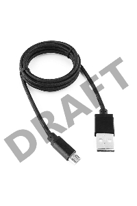 Кабель Gembird USB 2.0 Cablexpert CC-mUSB2bk1m, AM/microBM 5P, 1м, нейлоновая оплетка, алюминиевые разъемы, черный, пакет