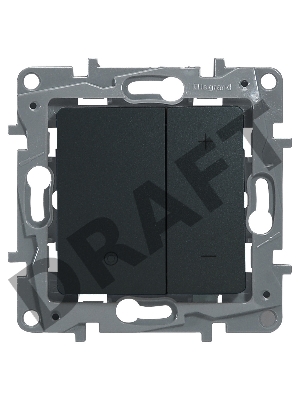 Светорегулятор нажимной 400Вт, антрацит ETIKA Светорегулятор нажимной 400Вт, антрацит