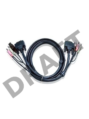 Кабель ATEN KVM USB(тип А Male)+DVI-D(Male)+2хАудио(Male) (-) USB(тип B Male)+DVI-D(Male)+2хАудио(Male) 1,8м., черный. CABLE DVI/USBA/SP.MC-DVI/USB B 1.8M