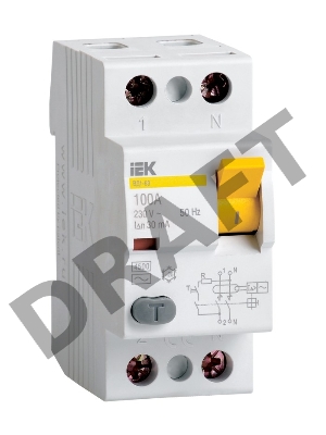УЗО Iek MDV11-2-032-030 ВД1-63 2Р 32А 30мА тип А ИЭК