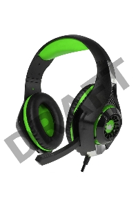 Гарнитура CROWN CMGH-101T Black&green (Подключение jack 3.5мм 4pin+ адаптер 2*jack spk+mic,Частотныи? диапазон: 20Гц-20,000 Гц ,Кабель 2.1м,Размер D 250мм, регулировка громкости, микрофон на ножке)