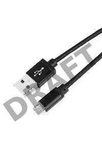 Кабель Gembird USB 2.0 Cablexpert CC-mUSB2bk1m, AM/microBM 5P, 1м, нейлоновая оплетка, алюминиевые разъемы, черный, пакет