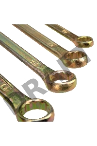 Набор ключей комбинированных REXANT (8, 10, 12, 13, 14, 17 мм), 6 шт., желтый цинк